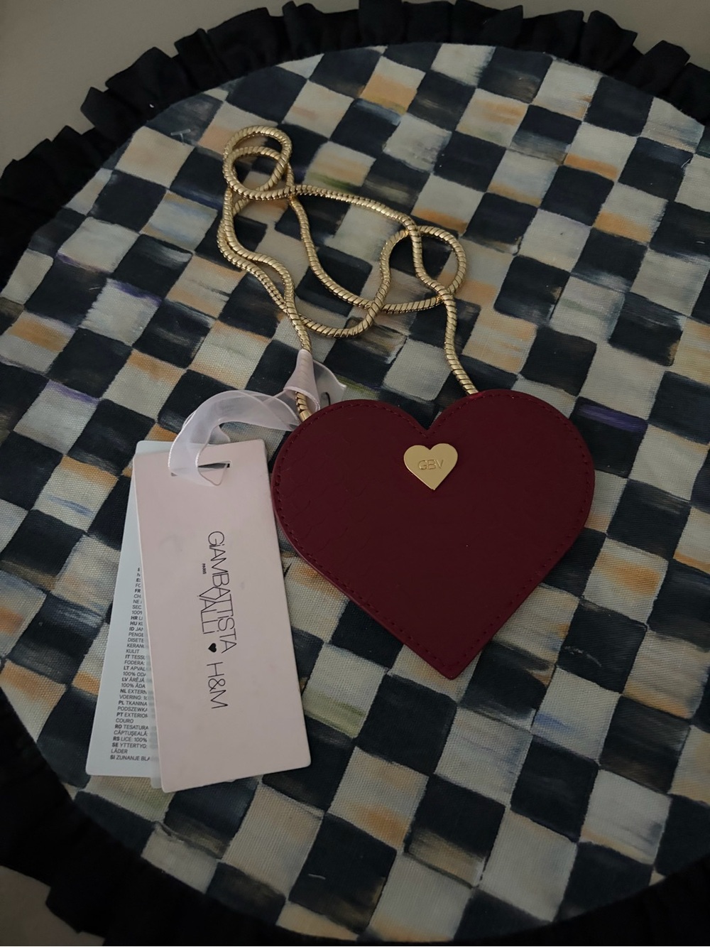 Giambarrista valli xh&m  heart pouch chain purse nwt